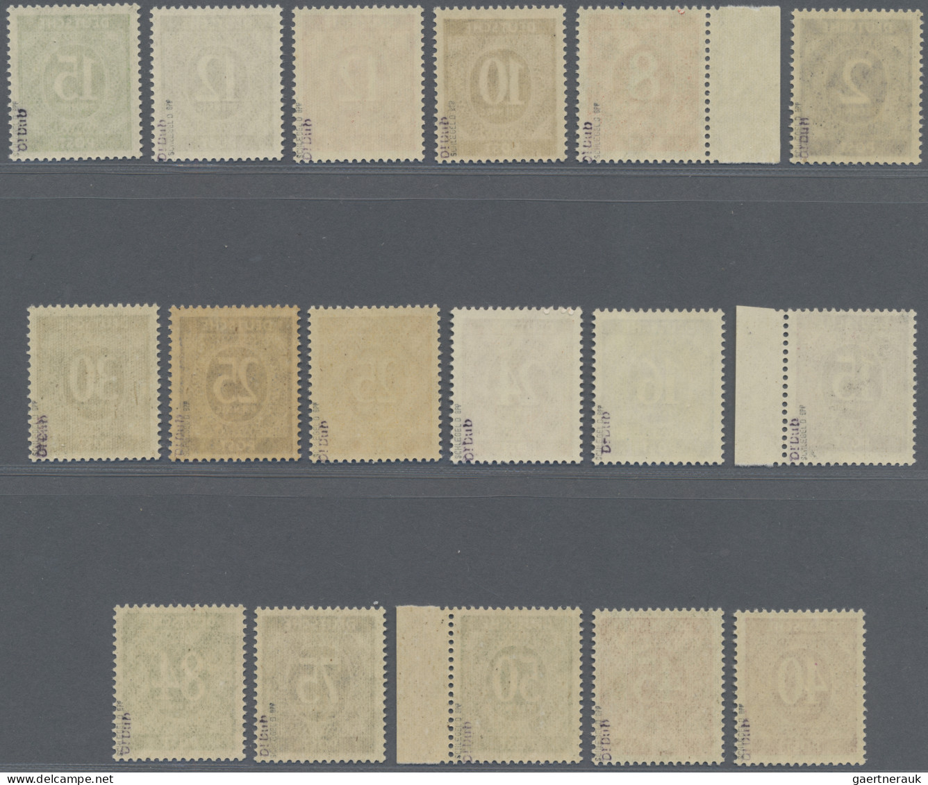 Bizone: 1948, Band- Und Netzaufdruck Auf Ziffern, Kpl., Postfrisch, Gepr. Schleg - Sonstige & Ohne Zuordnung