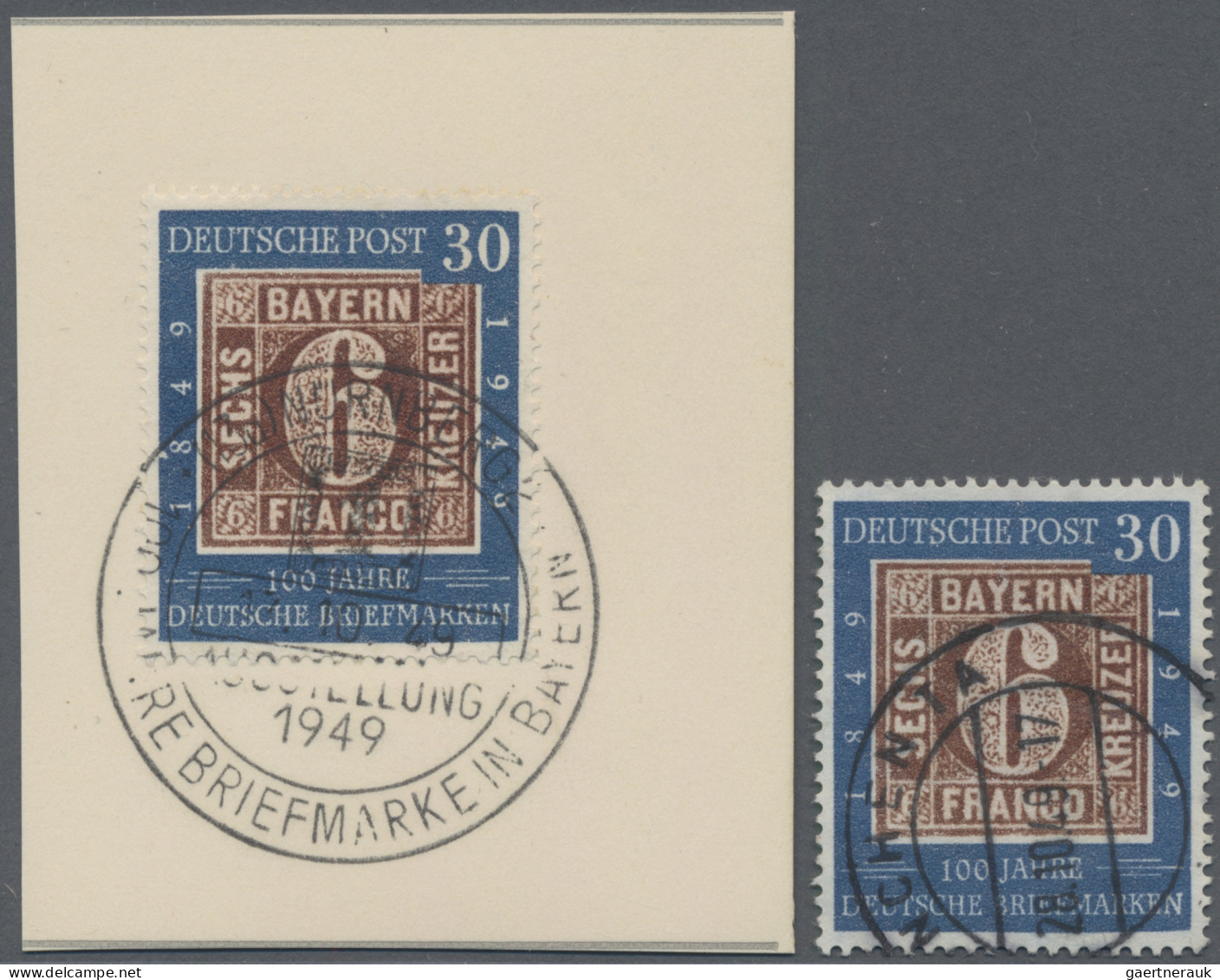 Bundesrepublik Deutschland: 1949, 30 Pfg. 100 Jahre Deutsche Briefmarken, Platte - Used Stamps