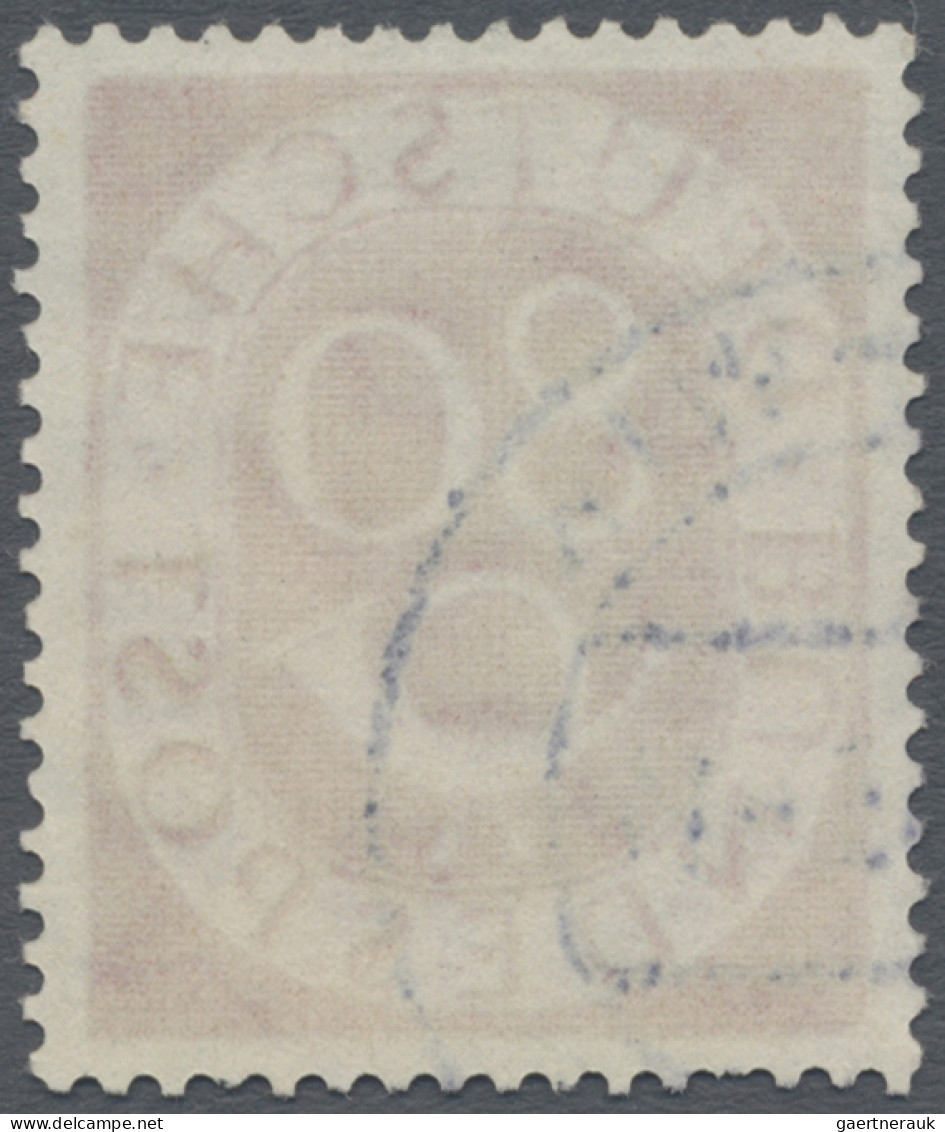 Bundesrepublik Deutschland: 1951, Posthorn 80 Pfg. Mit Plattenfehler "Striche Im - Used Stamps