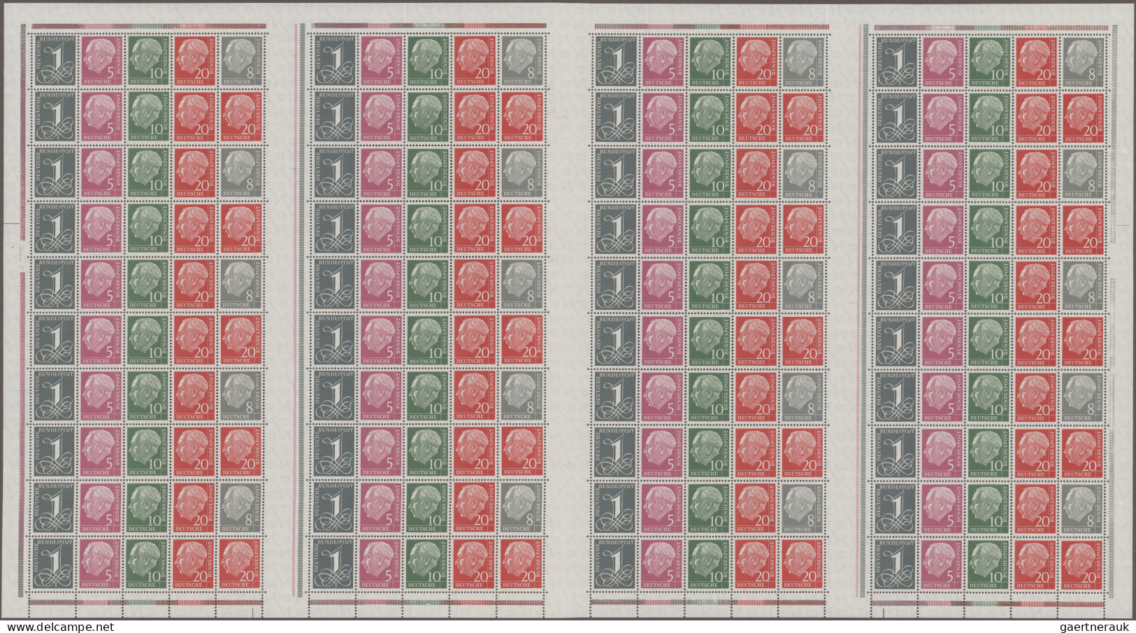 Bundesrepublik - Markenheftchenbogen: 1958/1960 Markenheftchenbogen "Heuss & Zif - Autres & Non Classés