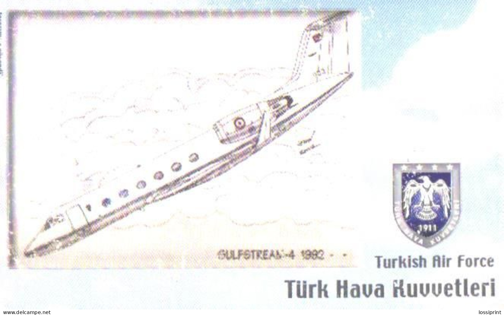 Turkey:Used Phonecard, Türk Telekom, 50 Units, Turkish Air Force, Airplane Gulfstream 4, 2008 - Turkey