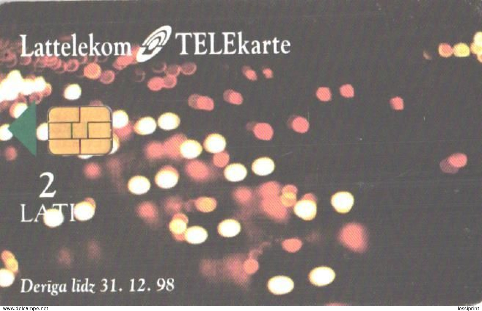 Latvia:Used Phonecard, Lattelekom, 2 Lati, META System, 1998 - Lettonia