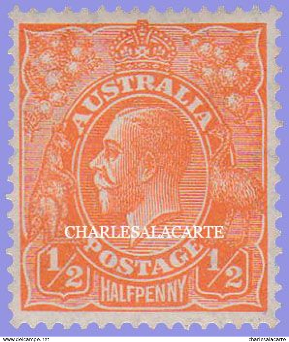 AUSTRALIA 1933  GEORGE V HEAD  ½d. ORANGE  U.M.  S.G. 124 - Mint Stamps