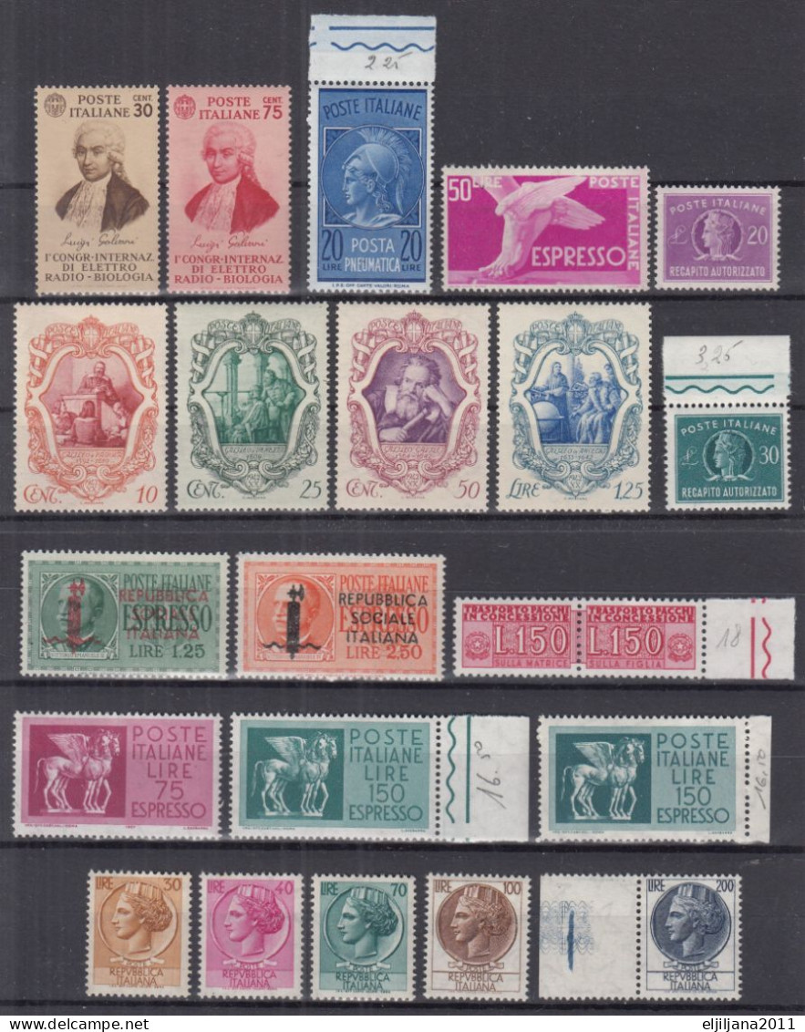 SALE !! 50 % OFF !! ⁕ ITALY 1934 - 1968 ⁕ Nice Collection / Lot ⁕ 22v MH/MNH - See Scan - Ungebraucht