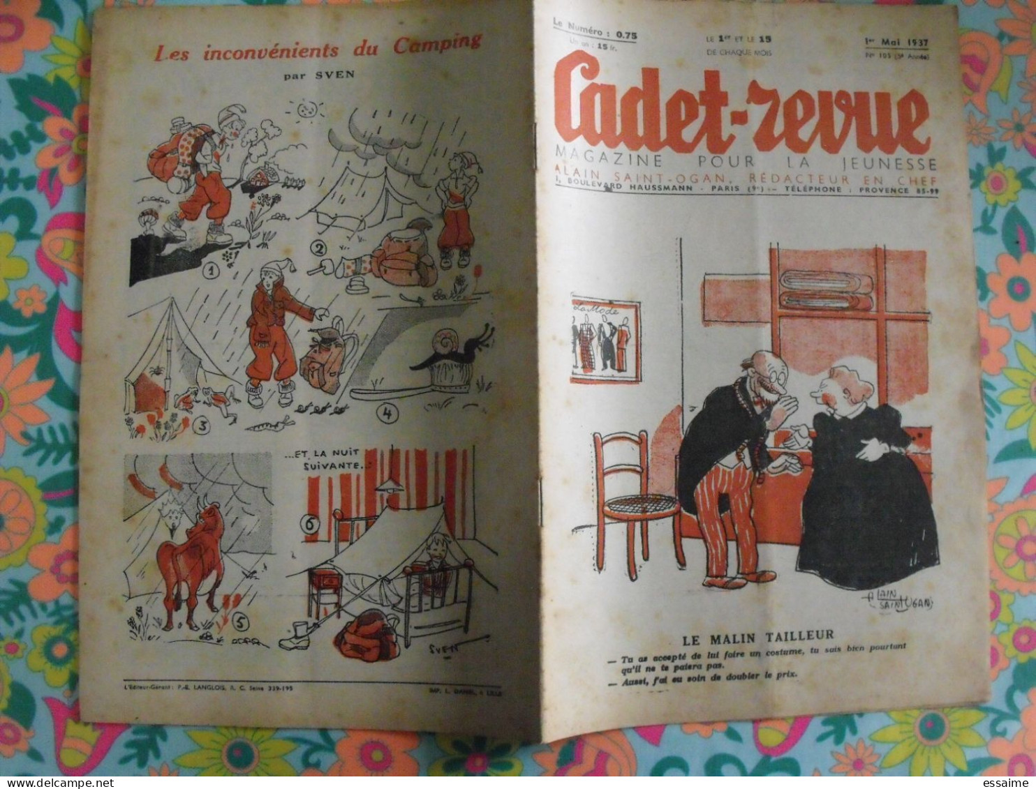 Cadet-Revue N° 105 De 1937, BD. Magazine Pour La Jeunesse. Alain Saint-Ogan. Mitou - Humour