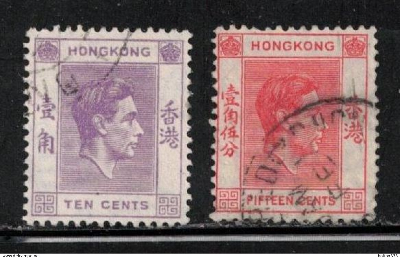 HONG KONG  Scott # 158-9 Used - KGVI - Used Stamps