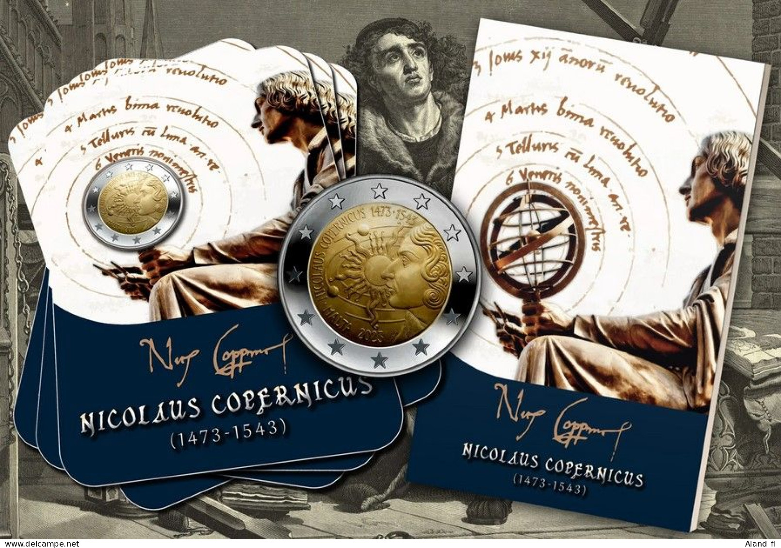 Malta - 2 Euro Commemorativi 2023 Nicolò Copernico In Folder - Malta