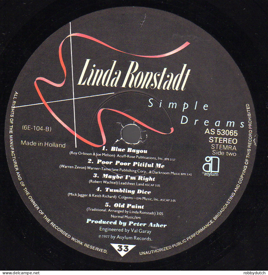 * LP *  LINDA RONSTADT - SIMPLE DREAMS (Holland 1977 EX)