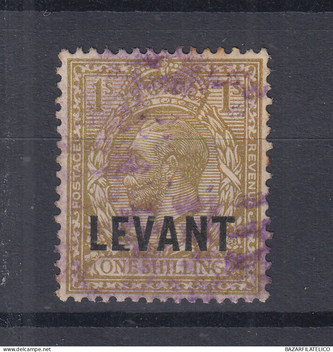 BRITISH LEVANT 1921 II. BRITISH CURRENCY 1 S. N.L23 USATO - Britisch-Levant