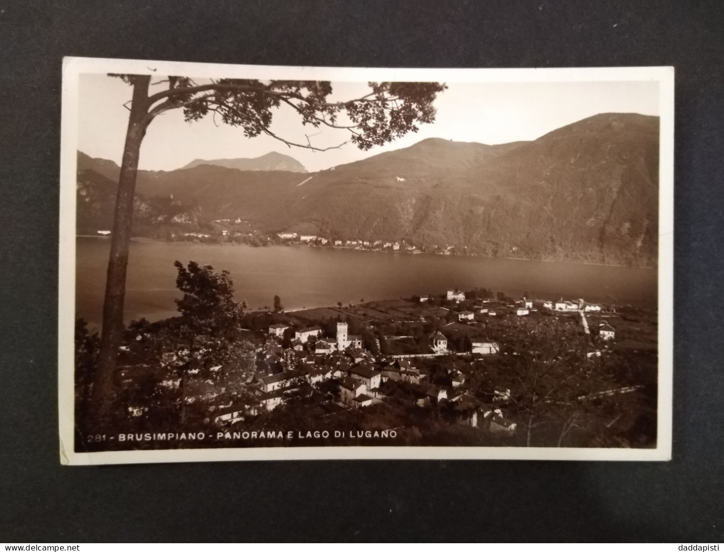 [M4] Brusimpiano - Panorama E Lago Di Lugano. Piccolo Formato, Viaggiata, 1941 - Vigevano