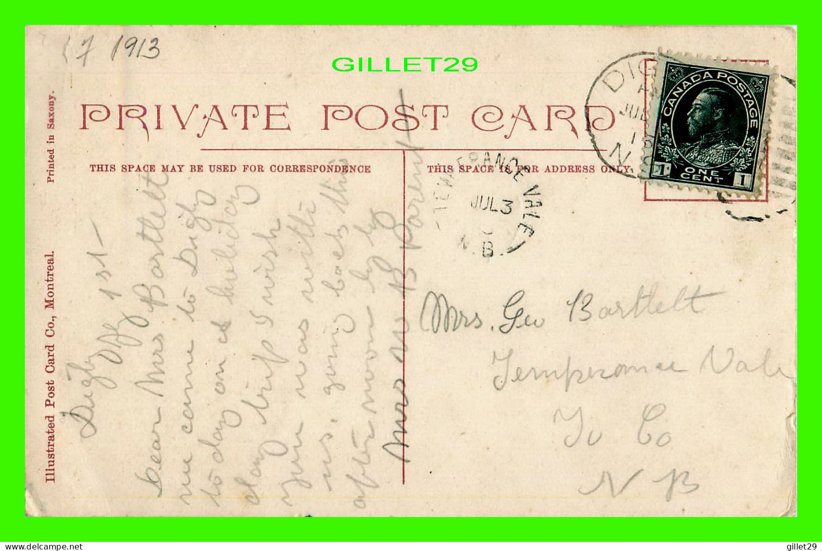 DIGBY, NOVA SCOTIA - GENERAL VIEW - TRAVEL IN 1913 -  ILLUSTRATED POST CARD CO - - Other & Unclassified