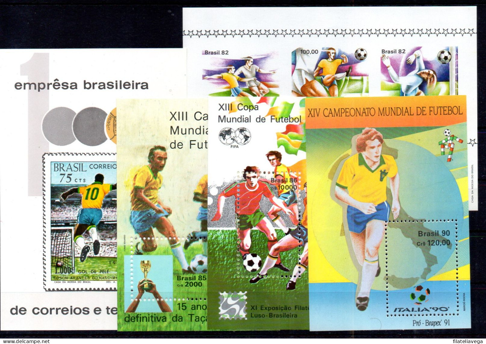 Brasil Hojas Bloque Nº Yvert 25 +47 + 67+ 68 +83 ** FOOTBALL - Blocs-feuillets