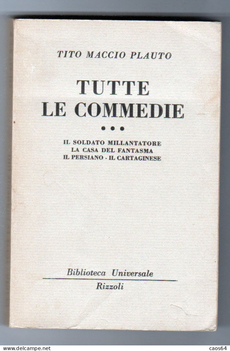 Tito Maccio Plauto Tutte Le Commedie (III)  BUR 1955 - Grote Schrijvers