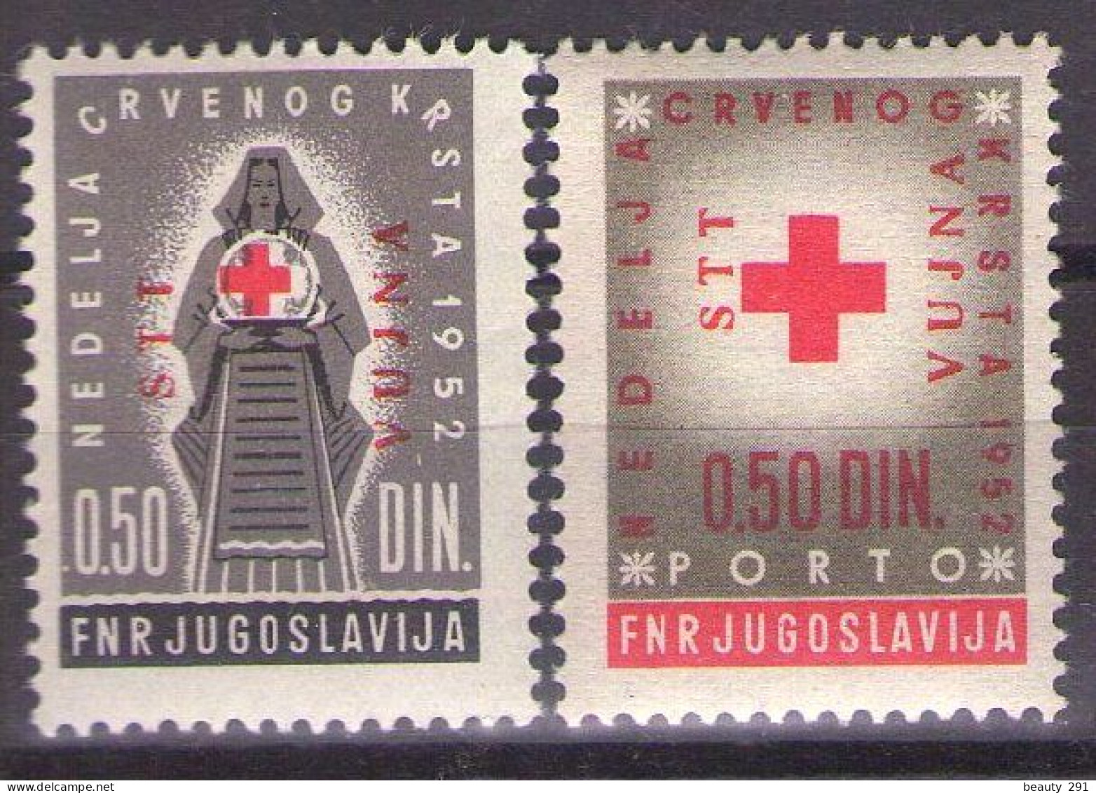 ITALIA - Trieste-Zona B -1952 Mi 4 - RED CROSS + PORTO - MNH**VF - Mint/hinged