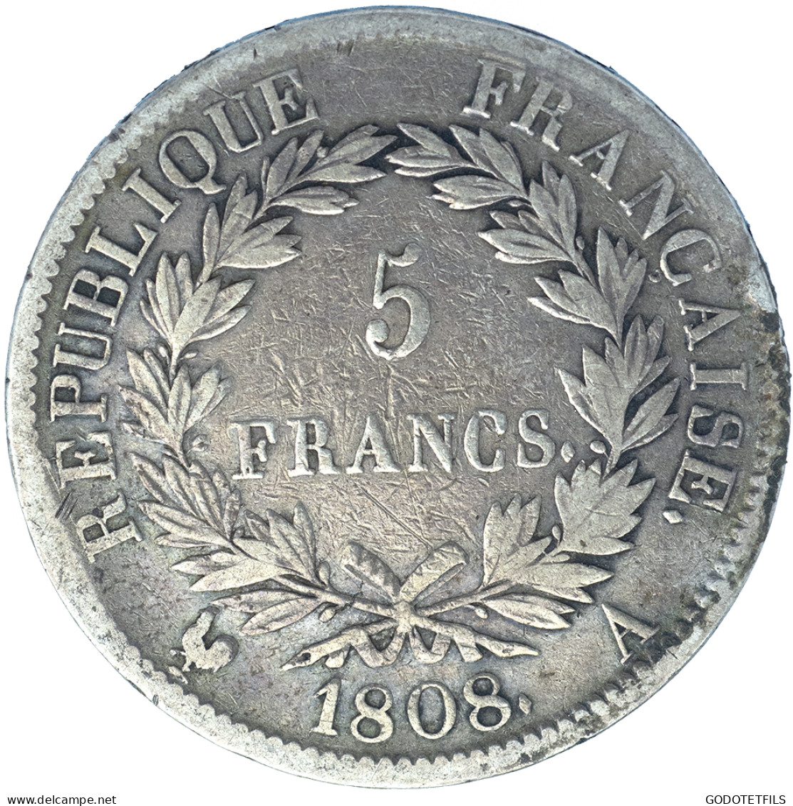 Premier Empire-5 Francs Napoléon Ier 1808 Paris - 5 Francs