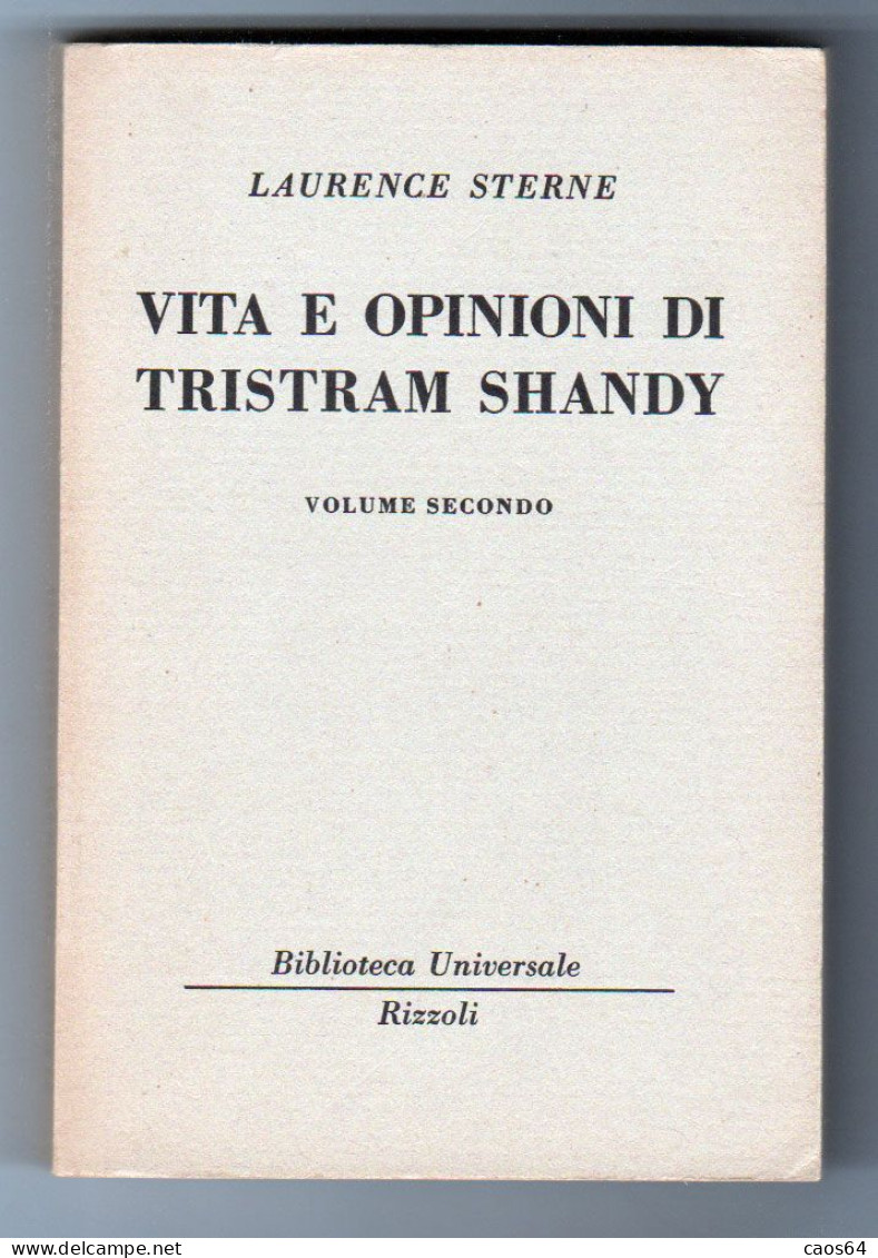 Vita E Opinioni Di Tristram Shandy Laurence Sterne Vol II BUR 1958 - Classic