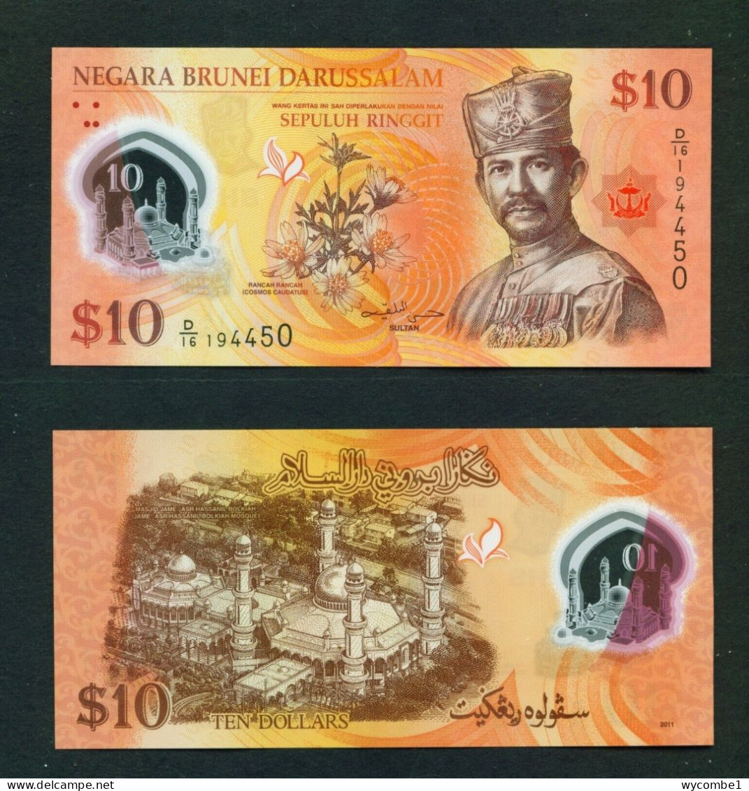 BRUNEI  -  2011 10 Ringgit UNC  Banknote - Brunei