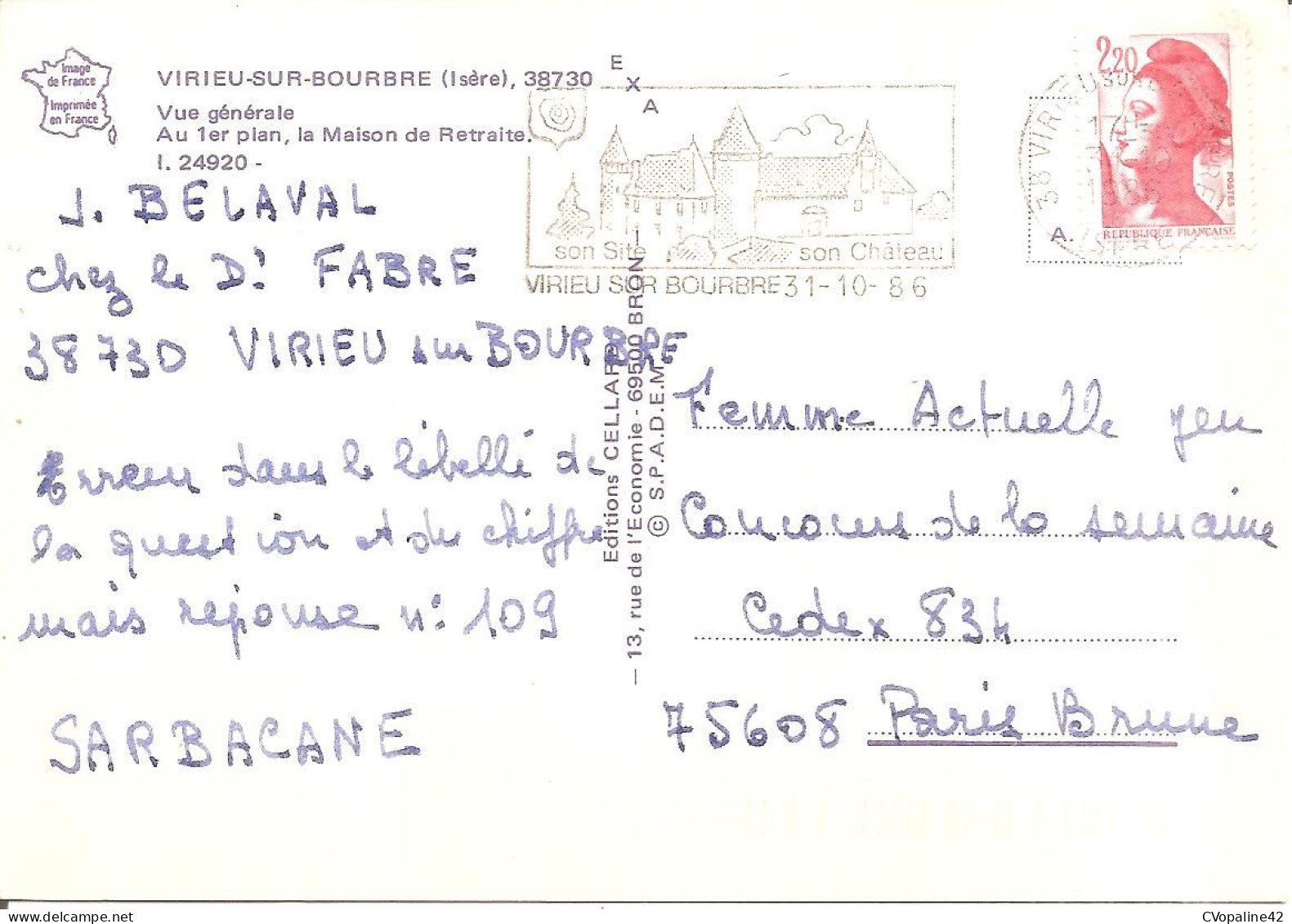 VIRIEU-SUR-BOURBRE (38) Vue Générale - Au 1er Plan , La Maison De Retraite  CPSM GF - Virieu