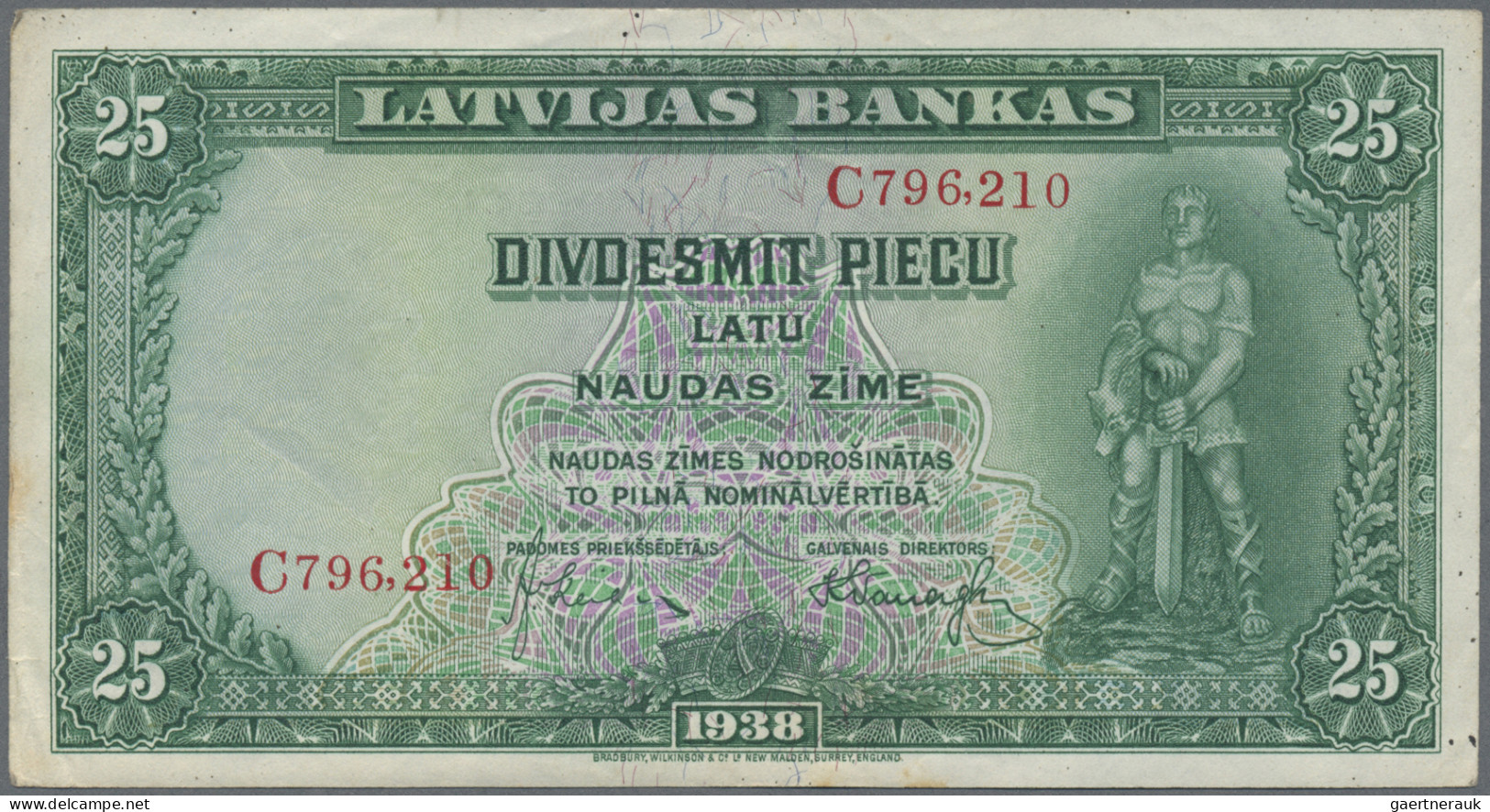 Lithuania: Lietuvos Bankas And Latvijas Bankas, Pair With 20 Centu 1922 (P.11, V - Lithuania