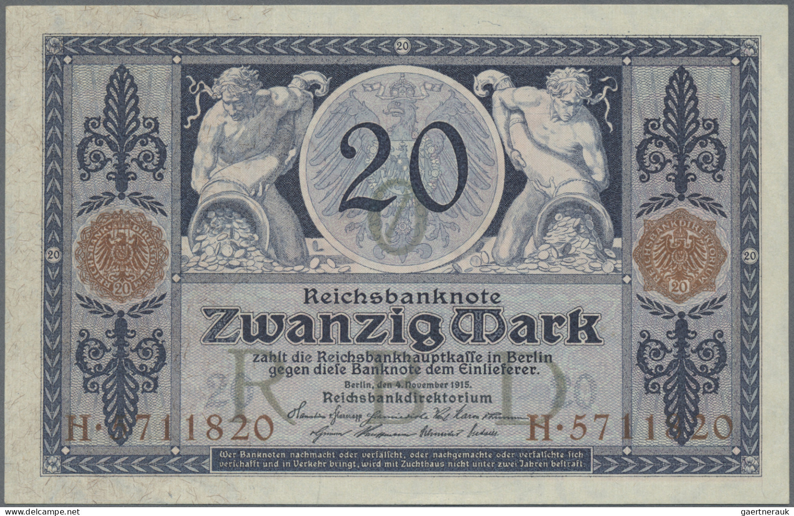 Deutschland - Deutsches Reich Bis 1945: Kleines Lot Reichsbanknoten, 1910-1918, - Other & Unclassified