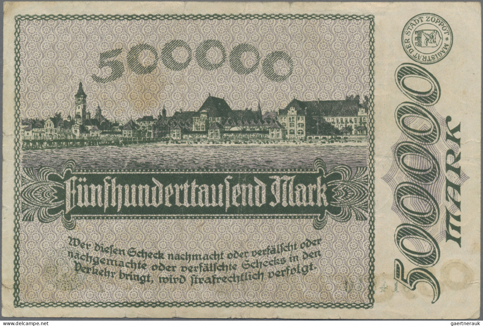 Deutschland - Nebengebiete Deutsches Reich: Zoppot, Magistrat, Lot mit 6 Notgeld