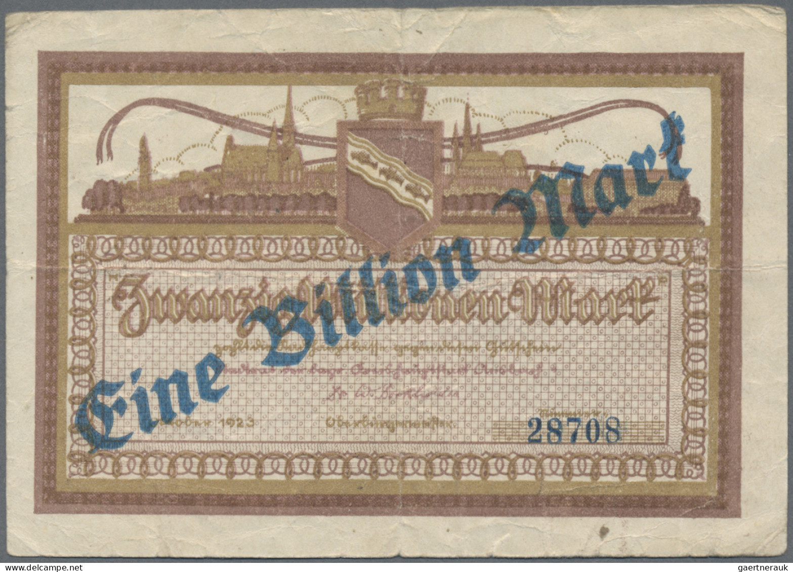 Deutschland - Notgeld - Bayern: Bayreuth, Stadt, 1 Mio. Mark, 17.8.1923, Erh. II - [11] Emissions Locales