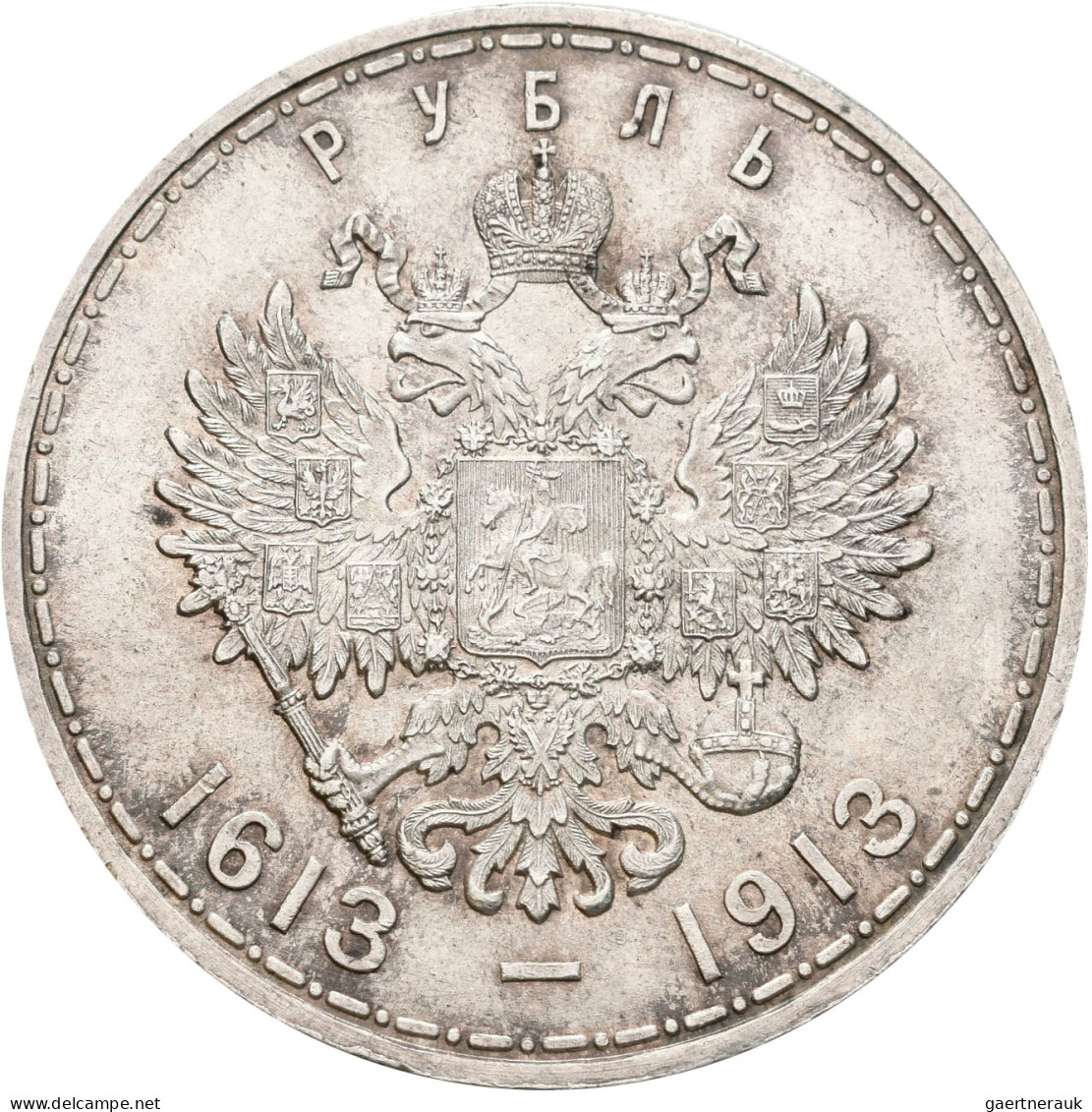 Russland: Nikolaus II. 1894-1917: Rubel 1913, 300 Jahre Haus Romanov, KM# Y 70, - Russia