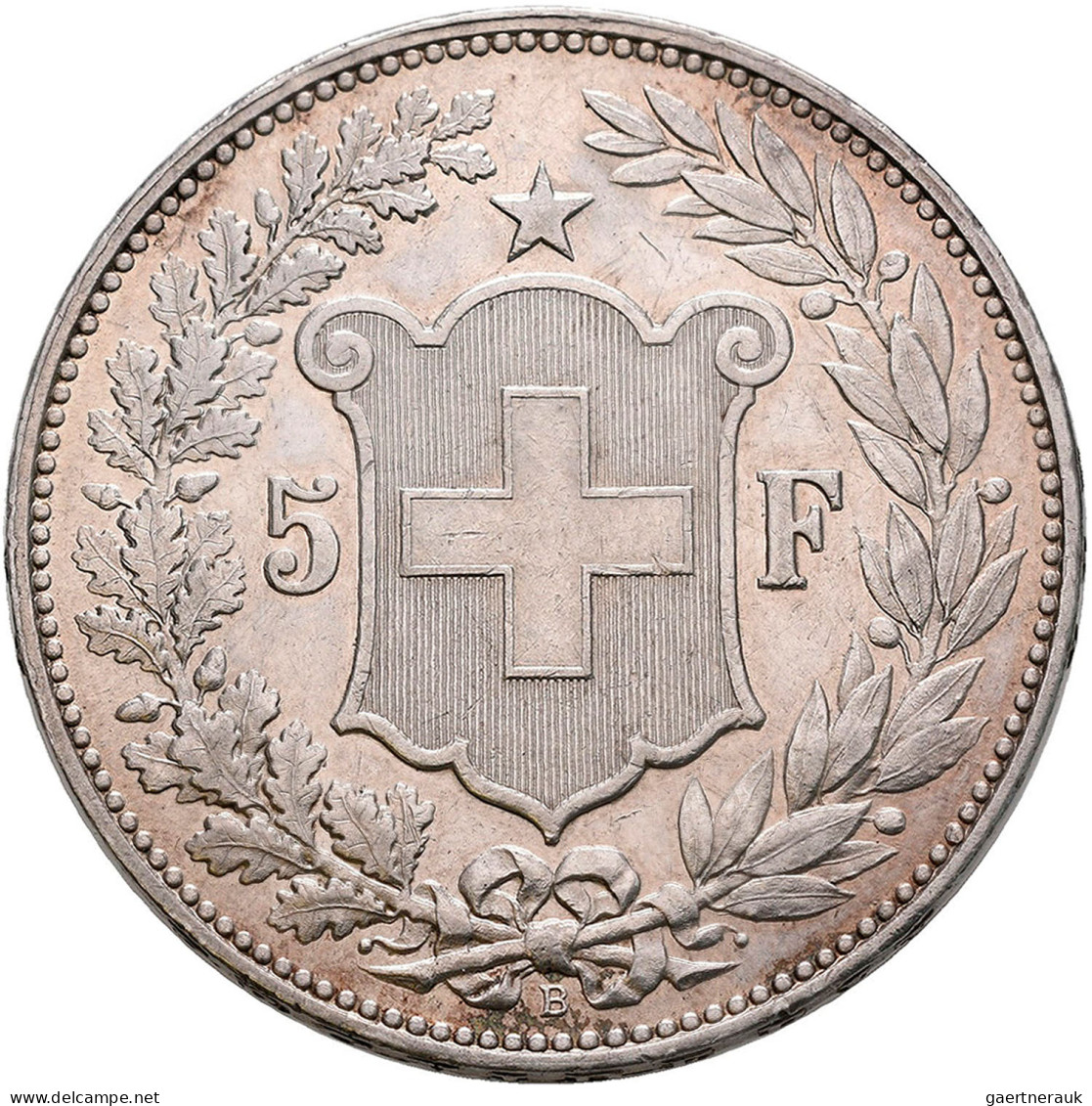 Schweiz: 5 Franken 1894, HMZ 2-1198f, Davenport 392, Kleine Kratzer, Fast Vorzüg - Sonstige & Ohne Zuordnung