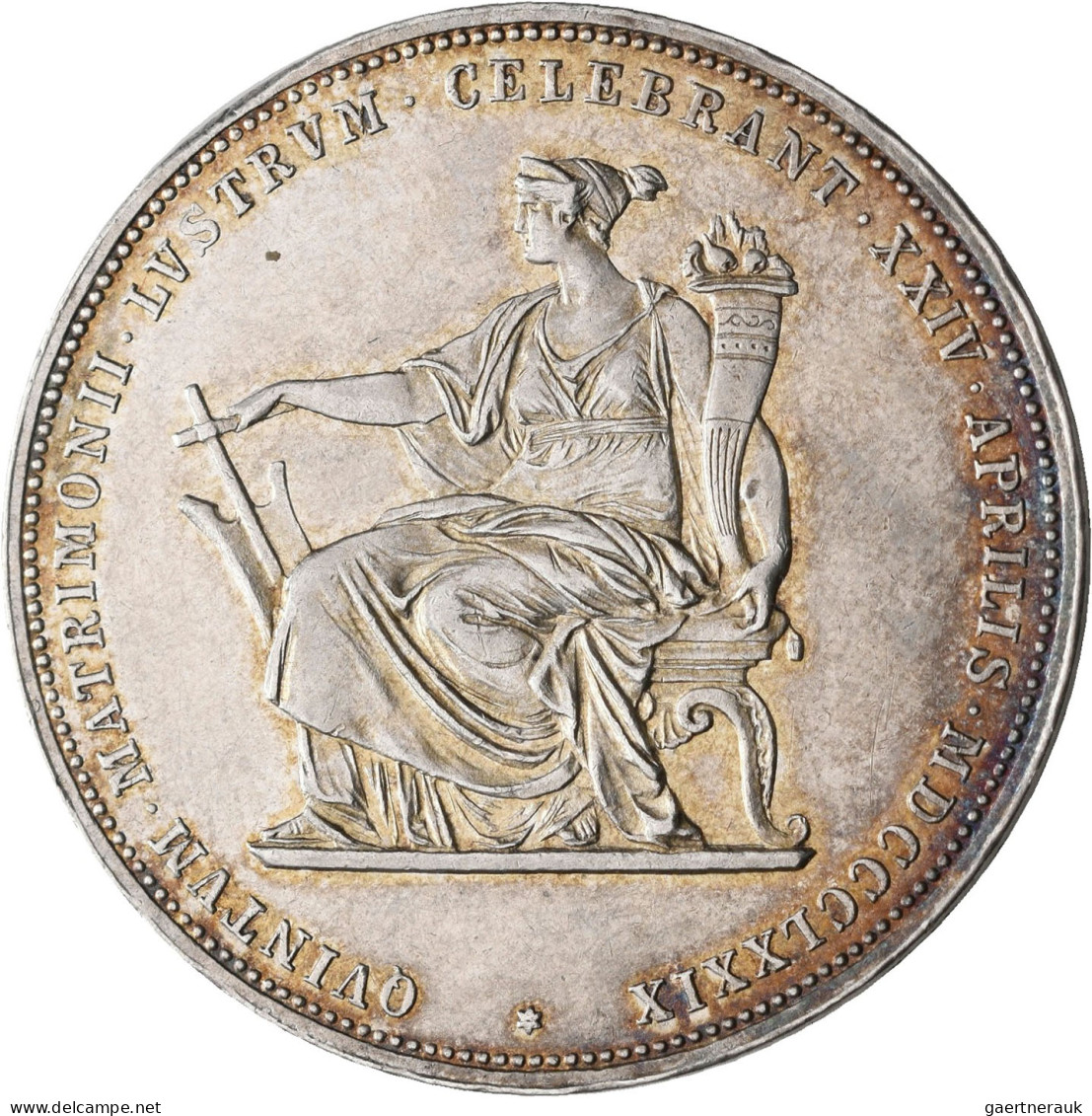 Haus Habsburg: Franz Joseph I. 1848-1916: Doppelgulden 1879, Silberne Hochzeit, - Sonstige – Europa