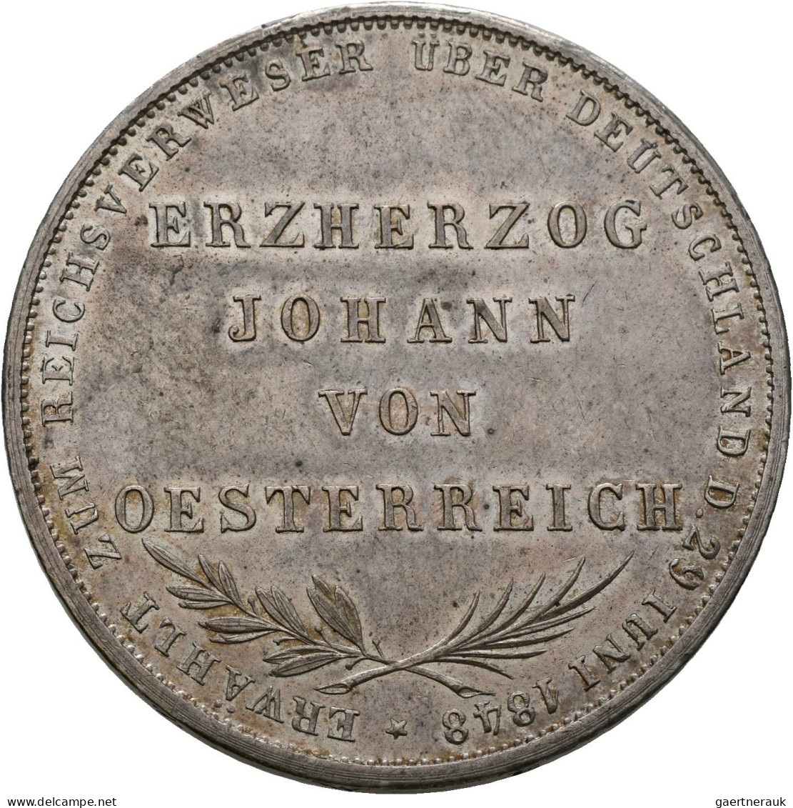 Frankfurt Am Main: Freie Stadt: Doppelgulden 1848, Auf Die Wahl Von Erzherzog Jo - Other & Unclassified