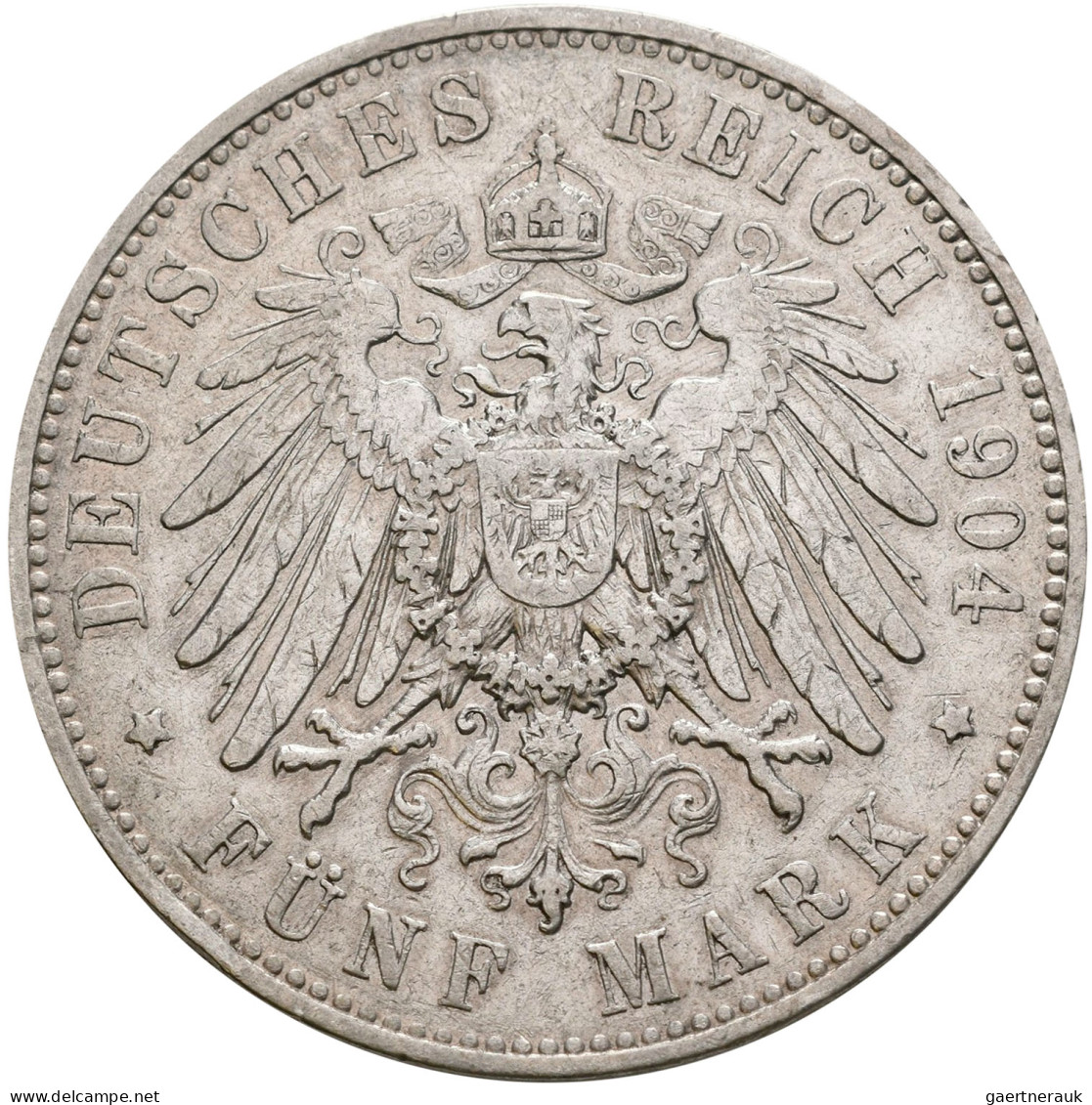 Sachsen: Georg 1902-1904: 5 Mark 1903 + 1904, Jaeger 130. Kratzer, Sehr Schön+. - Taler & Doppeltaler