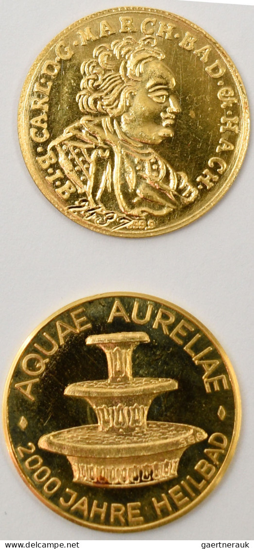 Medaillen Deutschland - Geographisch: Baden: Zwei Kleine Goldmedaillen, Dabei 20 - Other & Unclassified