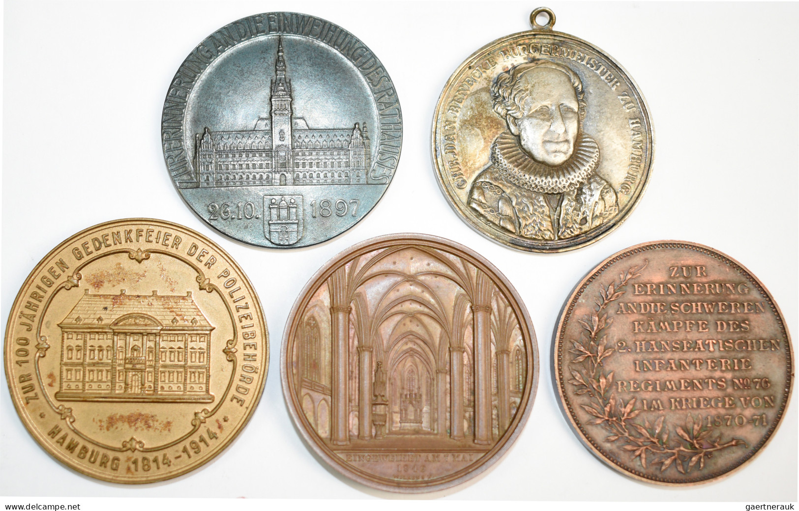 Medaillen Deutschland - Geographisch: Hamburg: Lot 5 Medaillen; Bronzemedaille 1 - Sonstige & Ohne Zuordnung