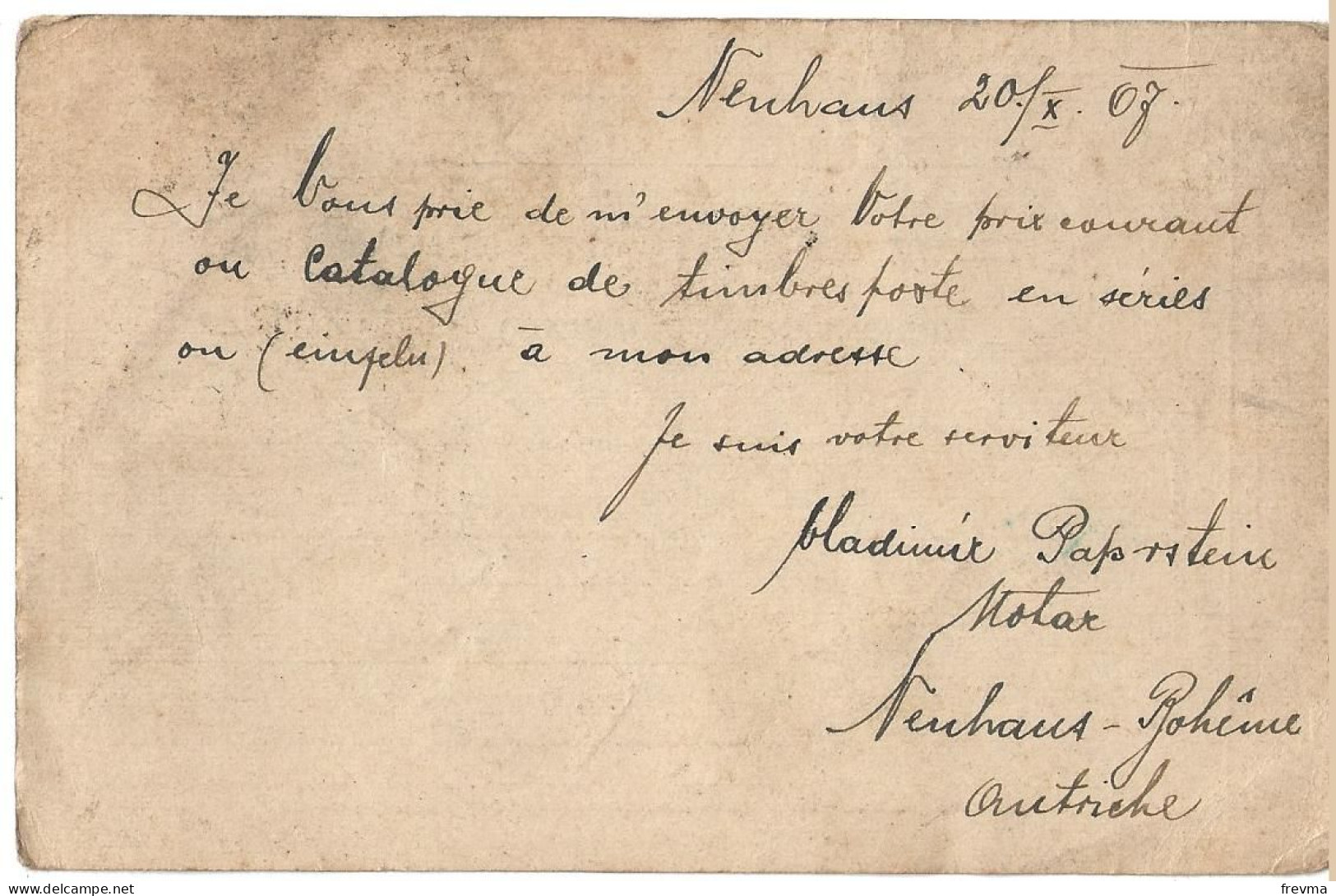 Entier Postaux Autriche Obliteration Jindřichův Hradec-neuhau Buhmen Arrivée A Liege 1907 - Letter-Cards