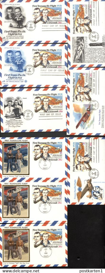 UXC19 9 Air Mail Postal Cards FDC 1981 - 1981-00