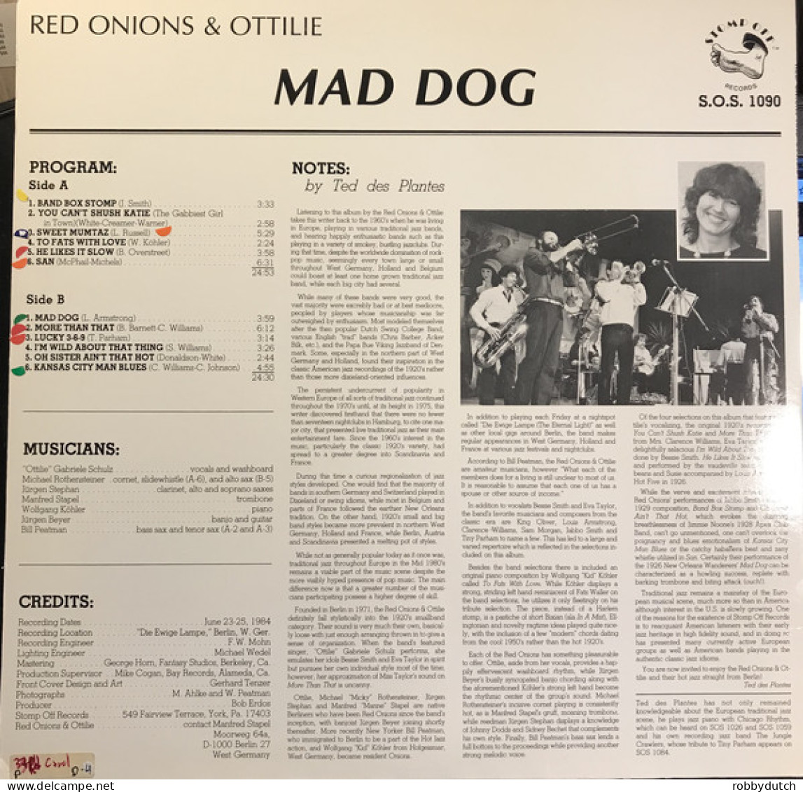 * LP *  RED ONIONS & OTTILIE - MAD DOG (USA 1984 EX-) - Jazz