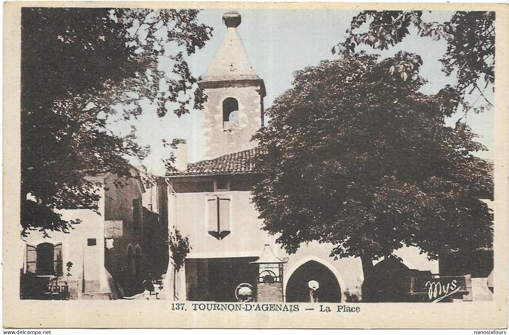 D 47TOURNON D AGENAIS.  LA PLACE. CARTE ECRITE - Tournon D'Agenais