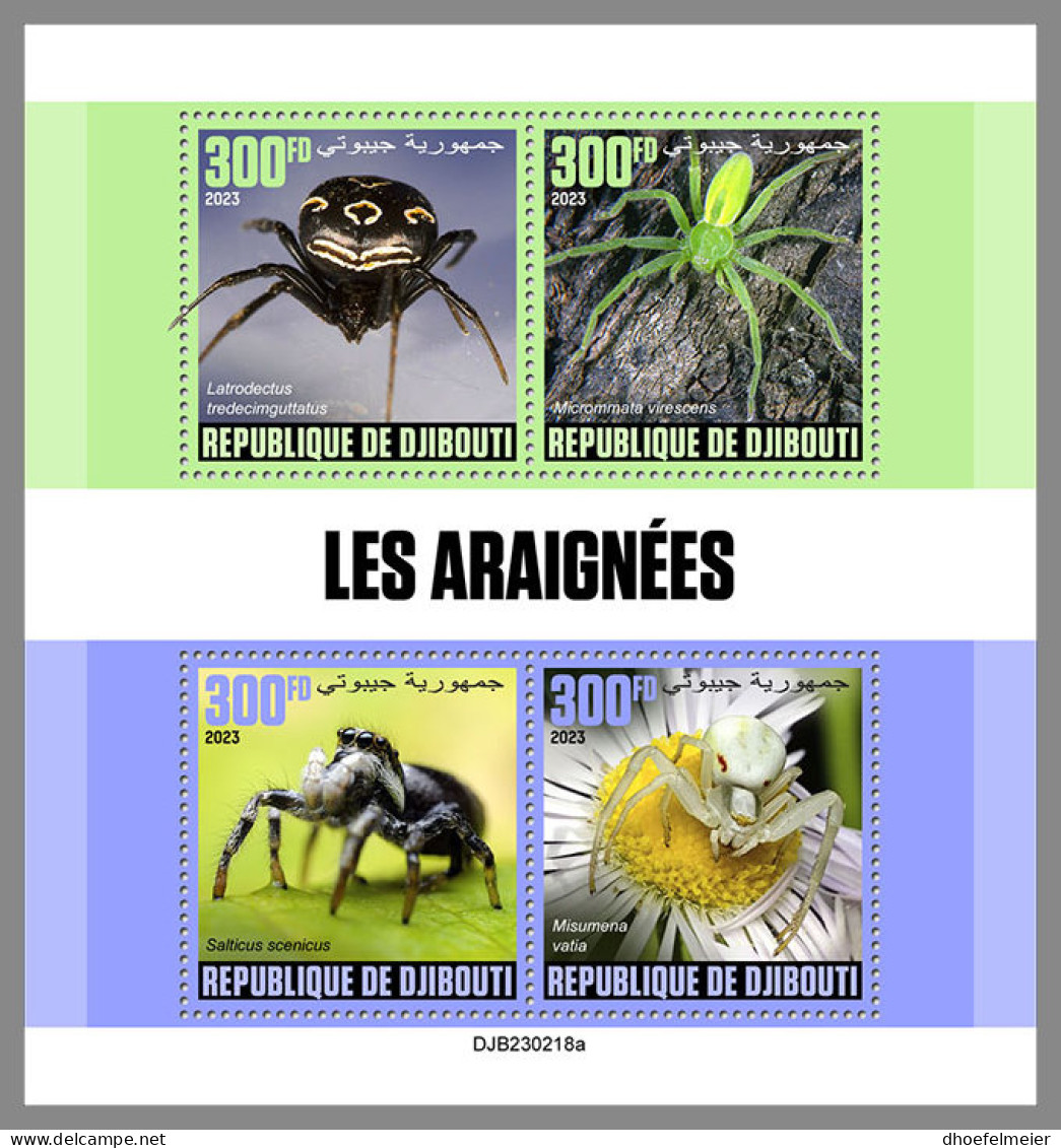 DJIBOUTI 2023 MNH Spiders Spinnen Araignees M/S - OFFICIAL ISSUE - DHQ2338 - Araignées