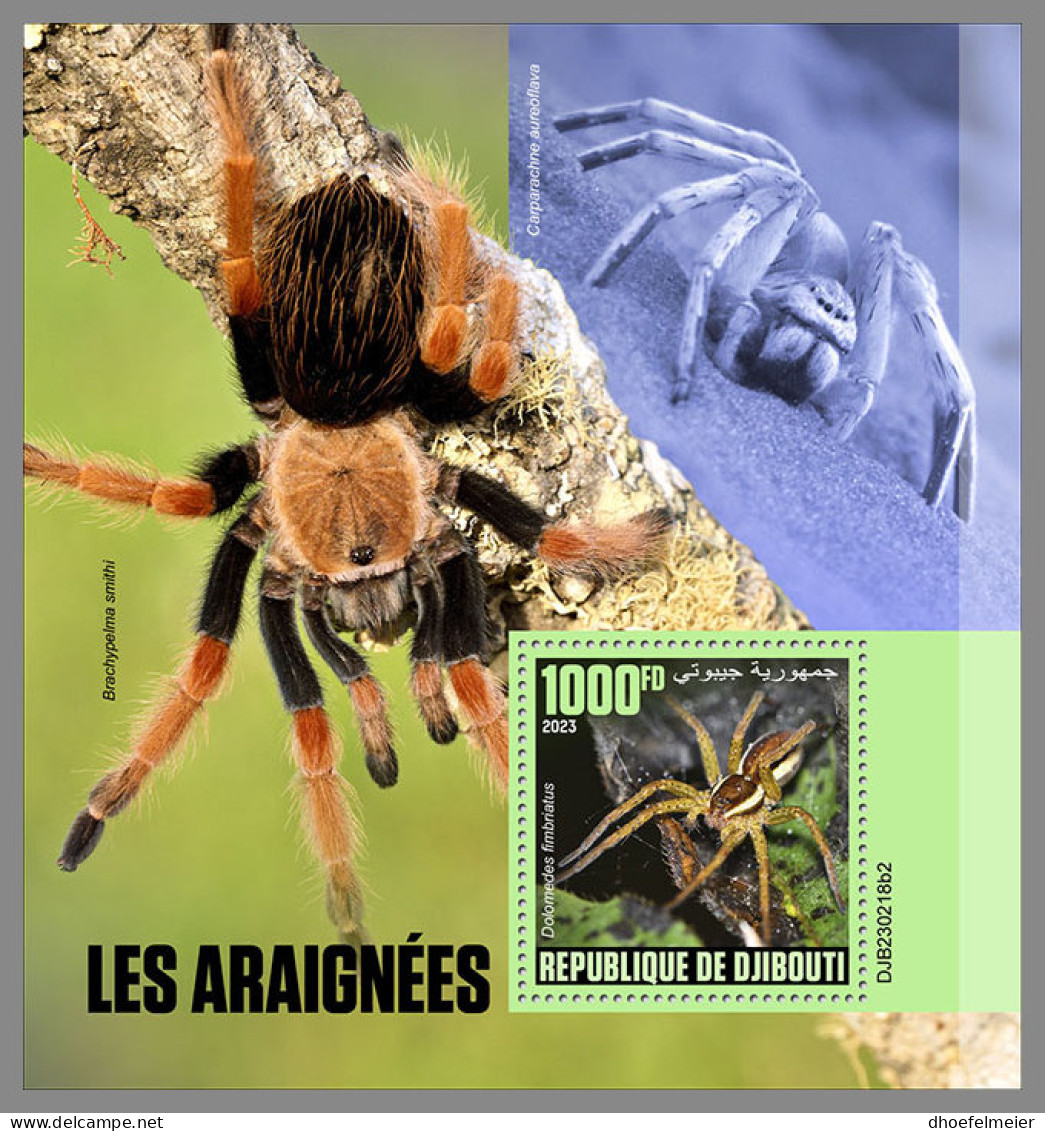 DJIBOUTI 2023 MNH Spiders Spinnen Araignees S/S II - OFFICIAL ISSUE - DHQ2338 - Spinnen
