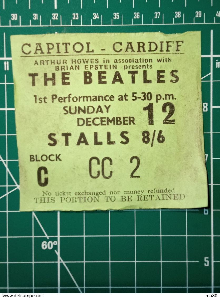 A SCELTA 1 TICKET SU 18 DISPONIBILI: THE BEATLES BIGLIETTO CONCERTO RIPRODUZIONE RECENTE NO 60'S - Concerttickets