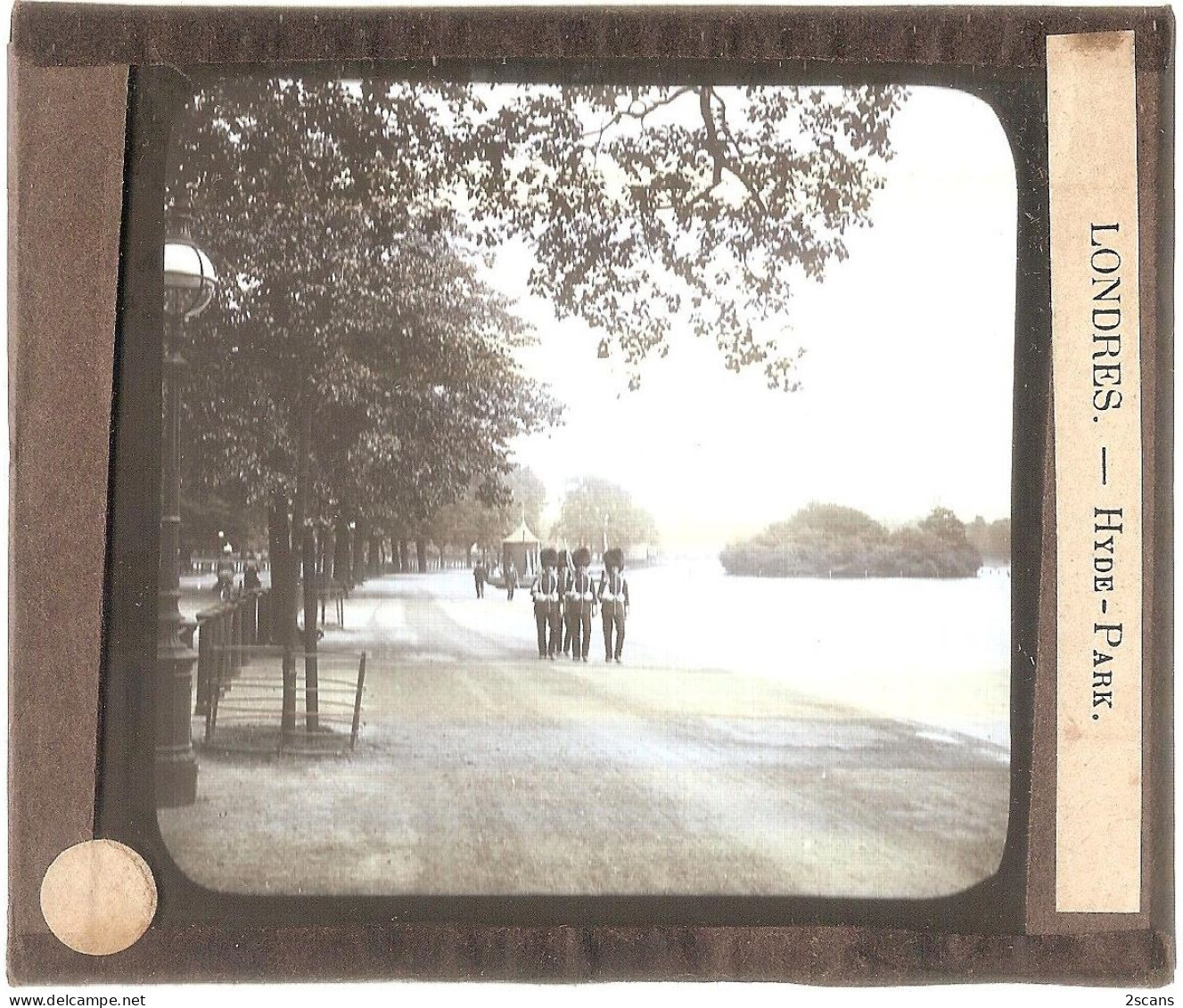 Angleterre - LONDRES - LONDON - Plaque De Verre Ancienne (vers 1905) - HYDE PARK - Royal Guards - Hyde Park