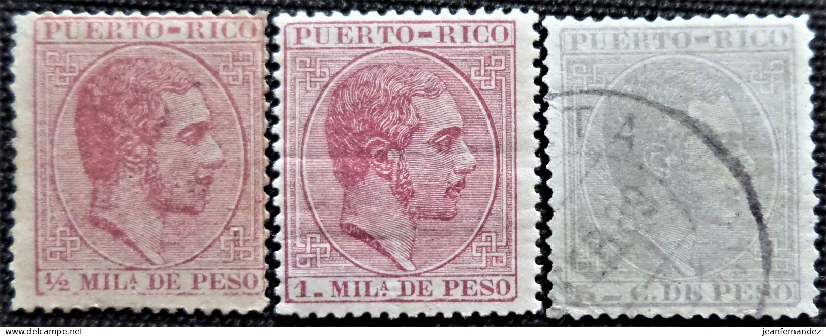 Espagne > Puerto Rico 1882 King Alfonso XII  Inscription "PUERTO-RICO  Edifil N° 55_56_ 65 - Puerto Rico