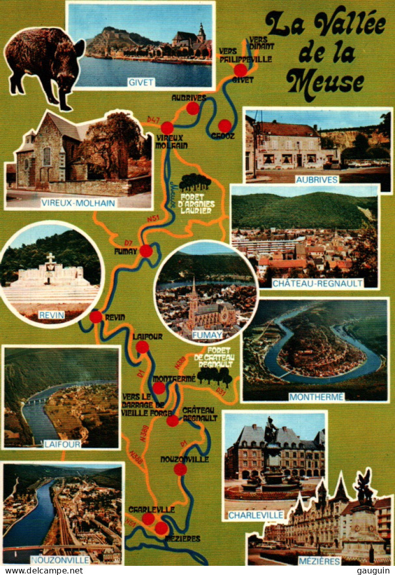 CPM - Carte GEO.- VALLÉE De La MEUSE - Edition Combier - Lorraine