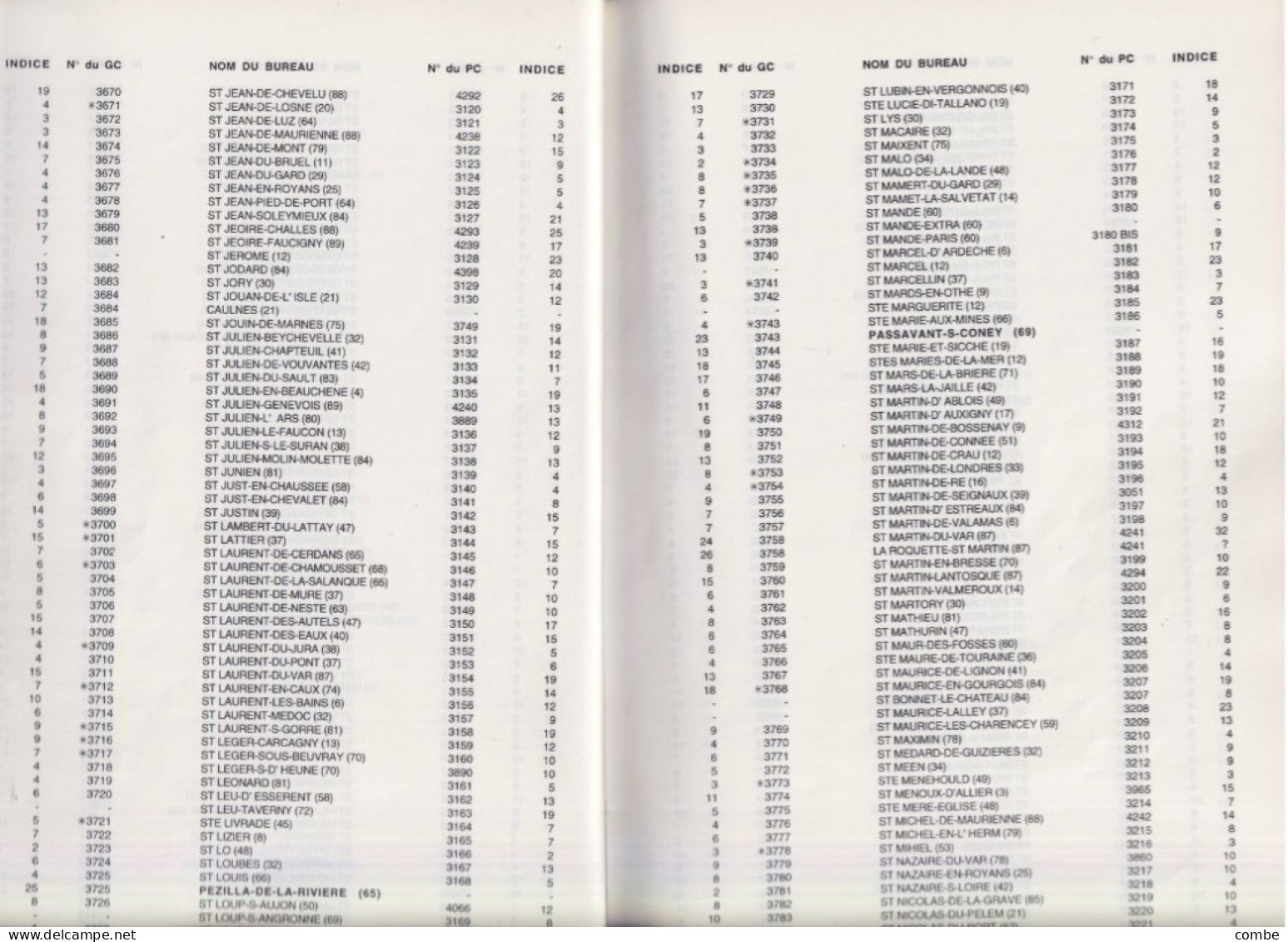 NOMENCLATURE DES BUREAUX DE POSTES FRANCAIS. 1852-1876. PETITS ET GROS CHIFFRES. 1998. JEAN POTHION - France