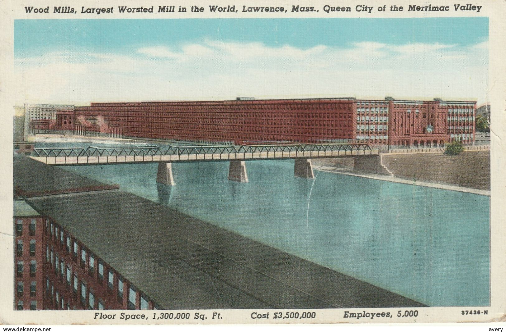 Wood Mills, Largest Worsted Mill In The World, Lawrence, Mass. Quenn City Of The Merrimac Valley - Lawrence