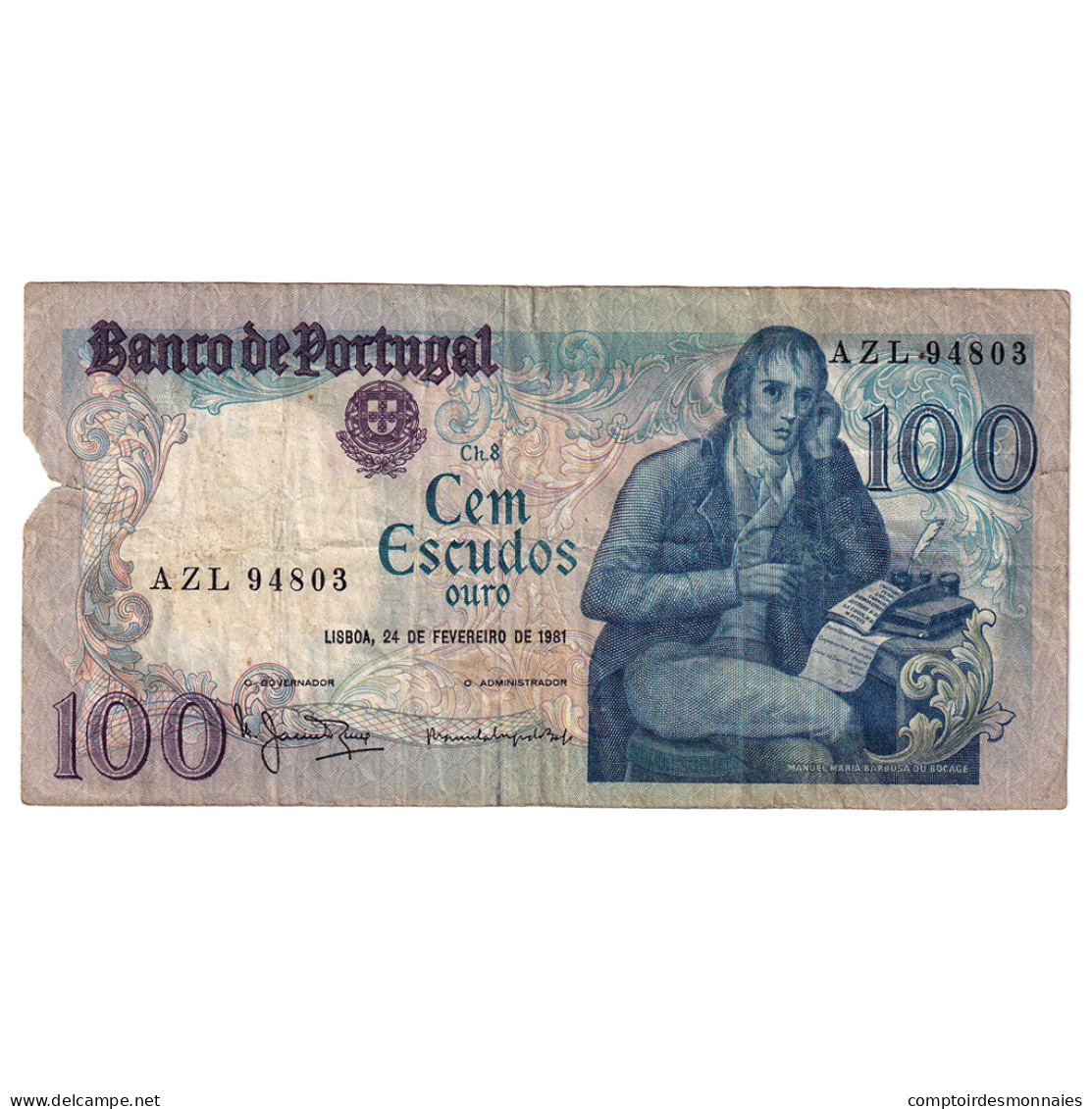 Billet, Portugal, 100 Escudos, 1981, 1981-02-24, KM:178b, B - Portugal