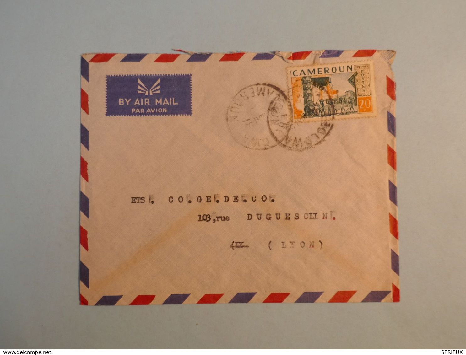 DB15 CAMEROUN  BELLE LETTRE +1962 PETIT BUREAU EBOLOWA  A LYON FRANCE  +AFF.  INTERESSANT+++ - Briefe U. Dokumente