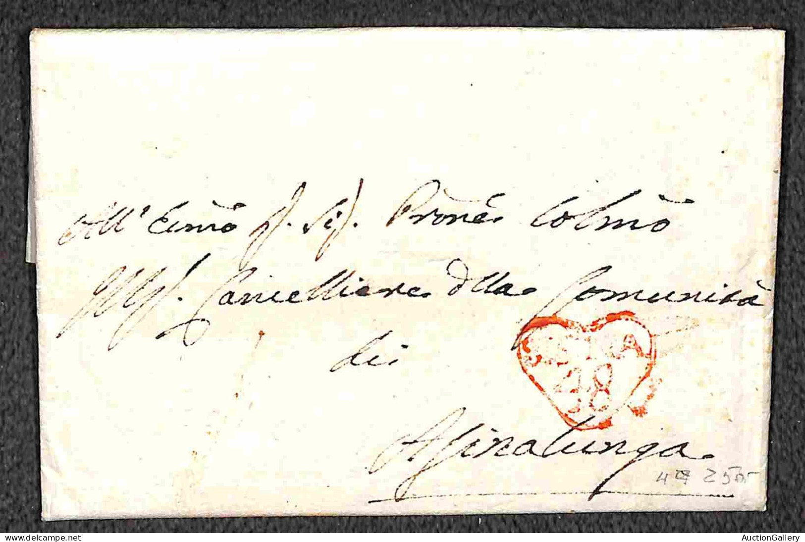 Prefilateliche E Documenti - Italia - Siena (16/1805 - 18/1805 - 48/1806 - 55/1793) A Cuore In Rosso - Quattro Lettere - Other & Unclassified