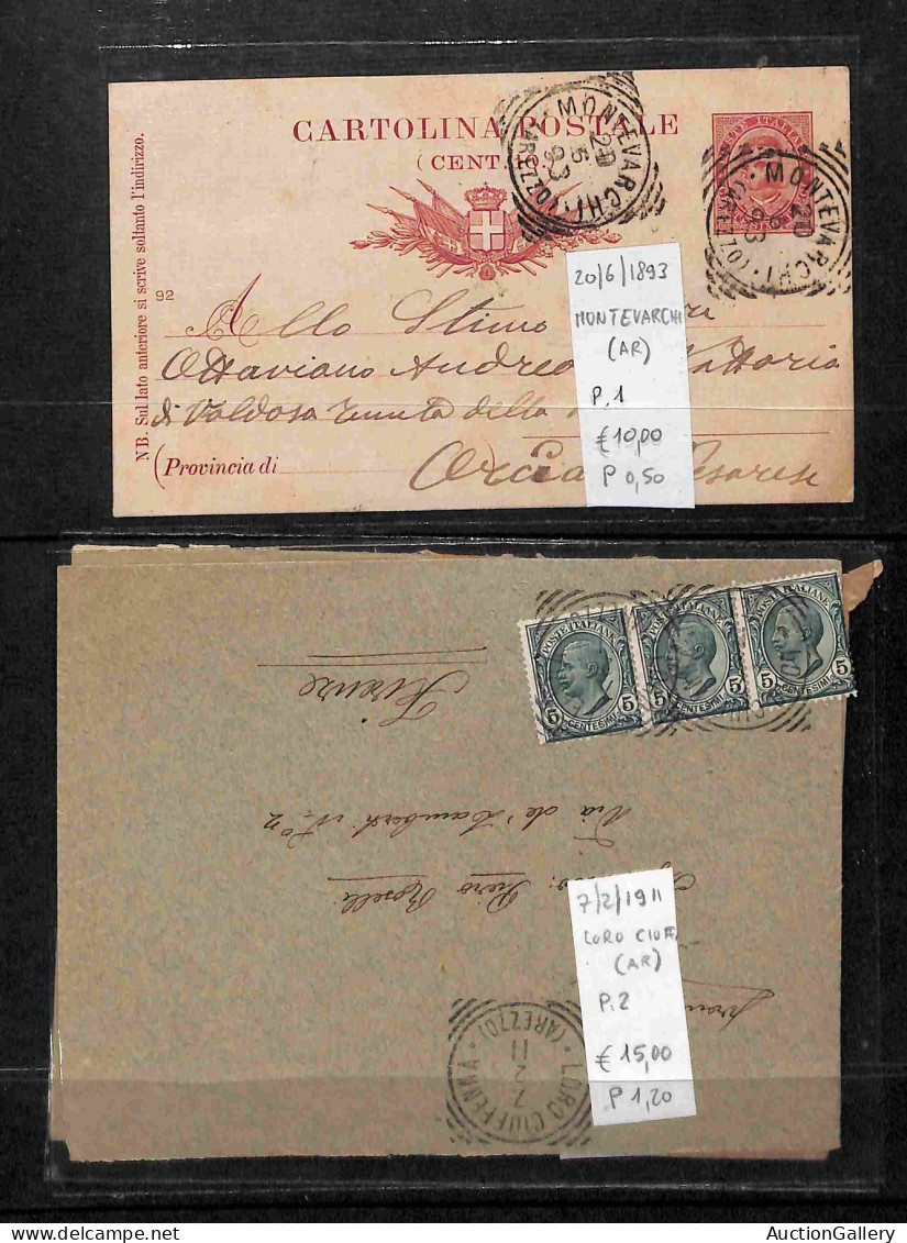 Lotti e Collezioni - Area Italiana  - REGNO - 1896/1914 - Tondo Riquadrati - Collezione di oltre 130 buste e cartoline d