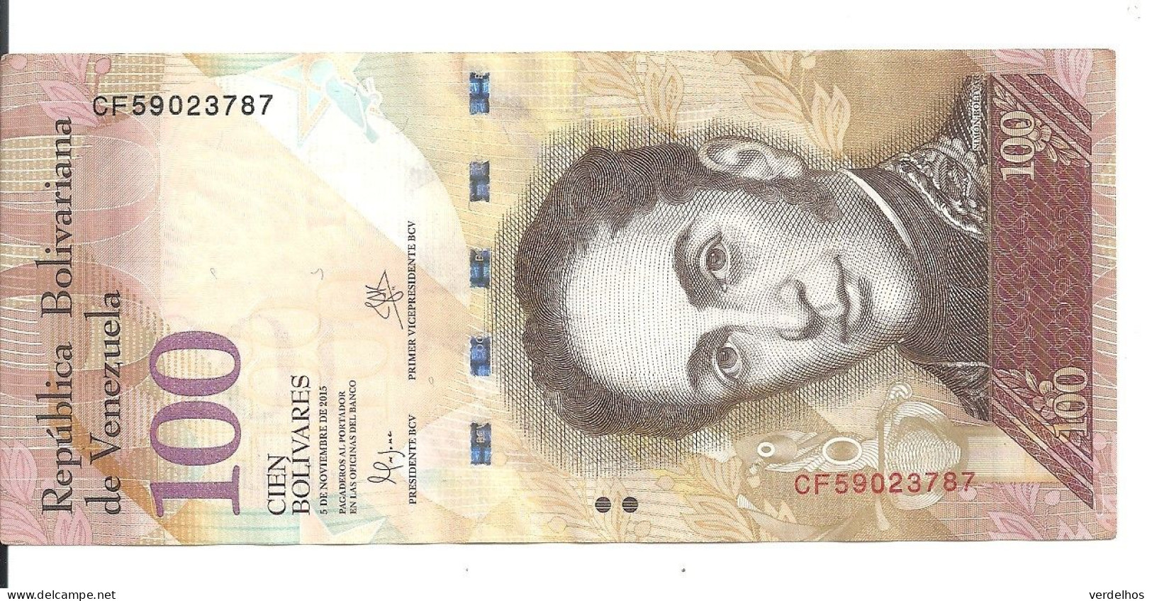 VENEZUELA 100 BOLIVARES 2015 VF P 93 J - Venezuela